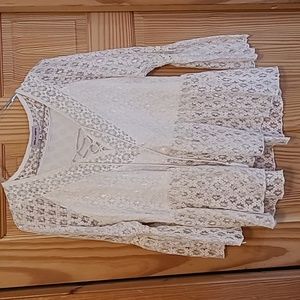 Size medium sequin harts lace top